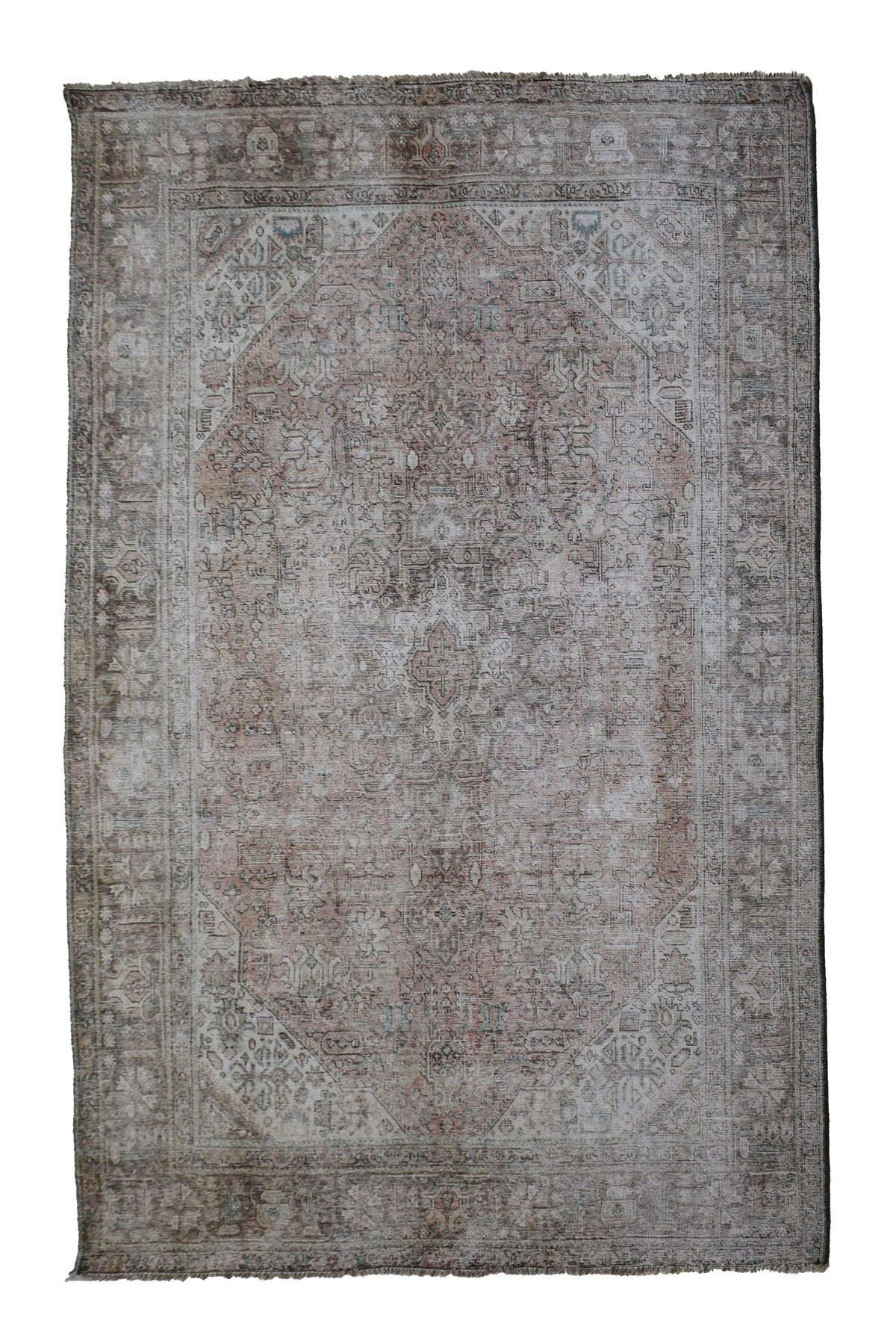 Vintage Distressed Persian Rug – Stone Relic