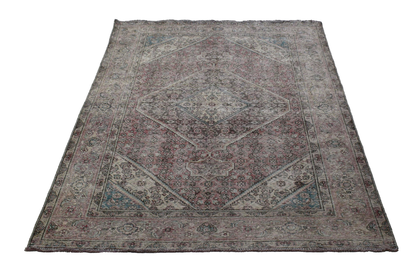 Vintage Distressed Persian Rug – Sand Whisper