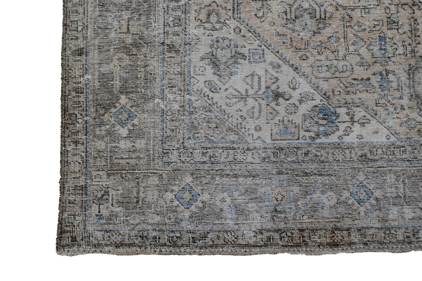 Vintage Distressed Persian Rug – Sand Aura