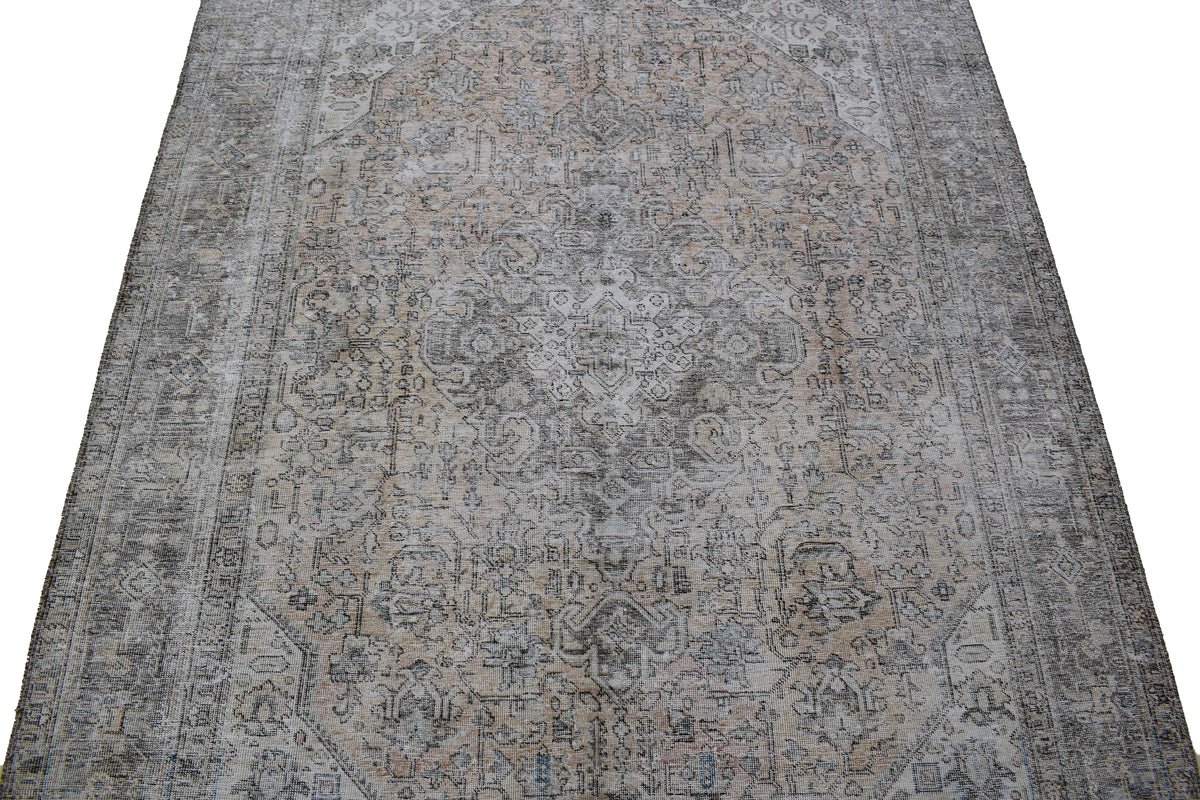 Vintage Distressed Persian Rug – Sand Aura