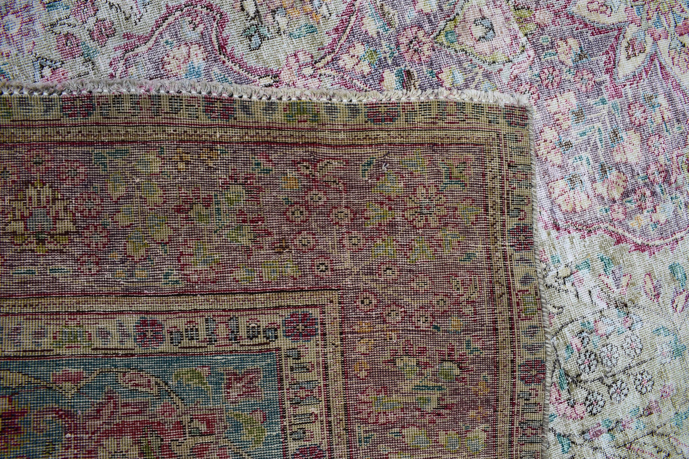 Vintage Distressed Persian Rug – Azure Relic