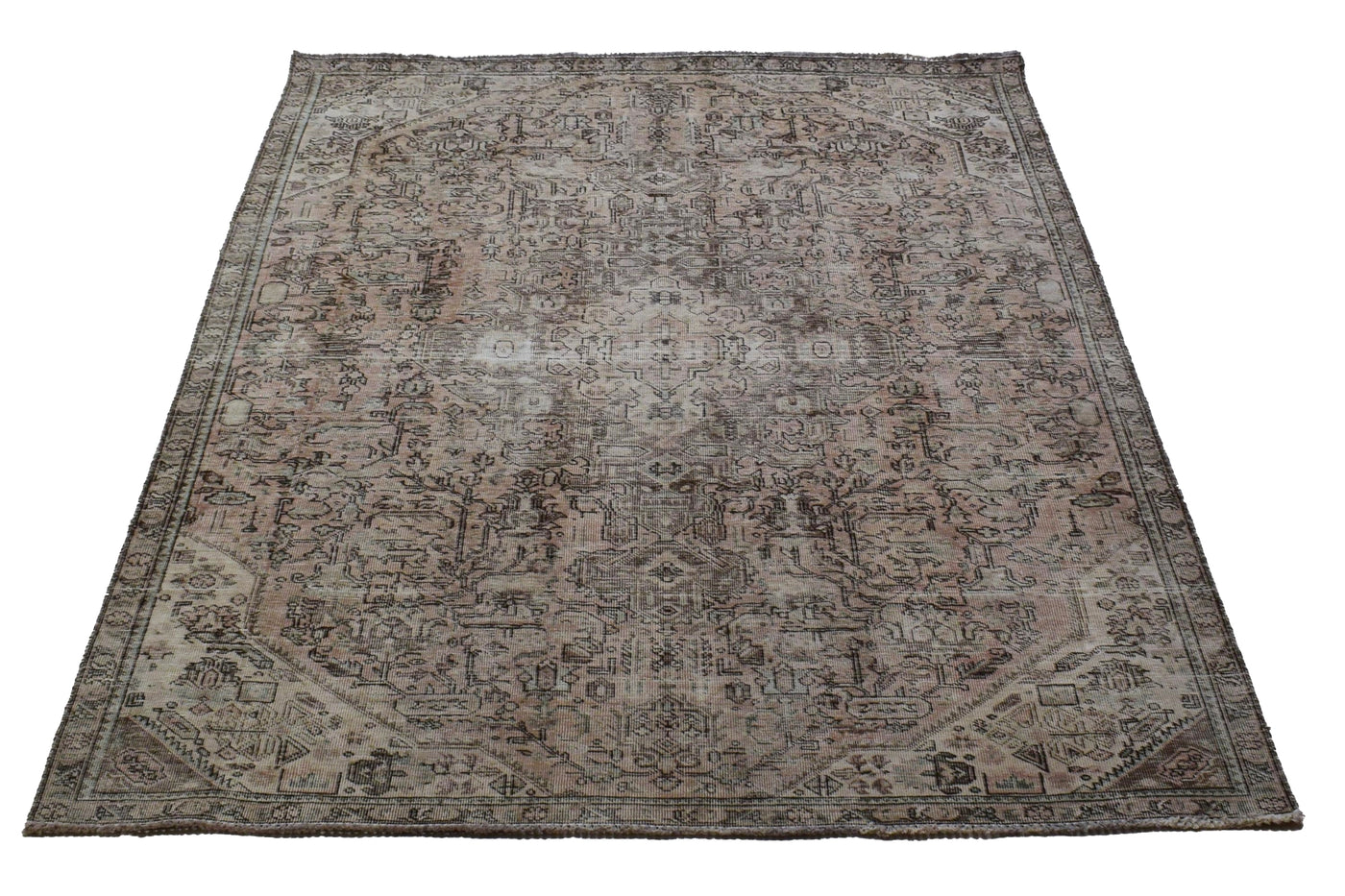 Vintage Distressed Persian Rug – Ivory Patina