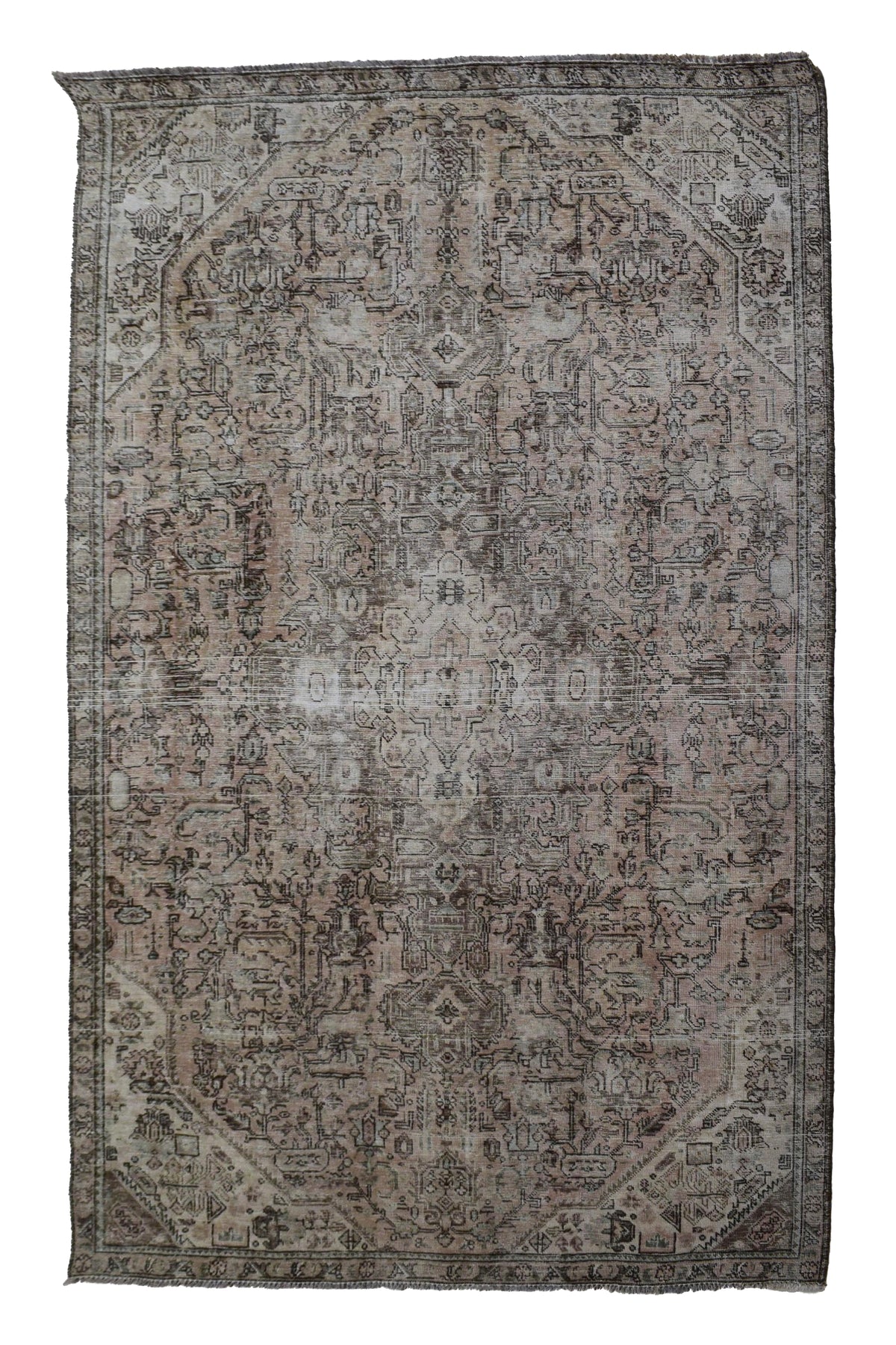 Vintage Distressed Persian Rug – Ivory Patina