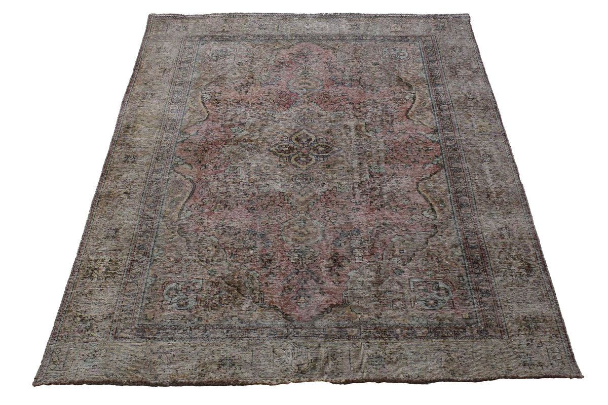 Vintage Distressed Persian Rug – Oatmeal Haze