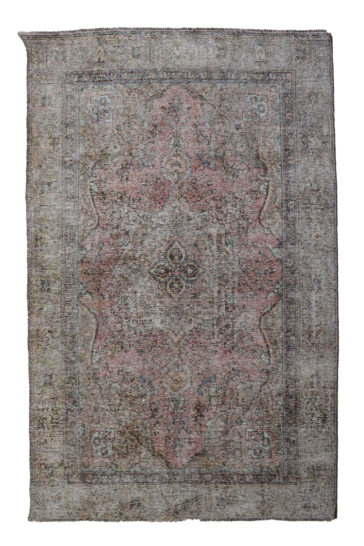 Vintage Distressed Persian Rug – Oatmeal Haze