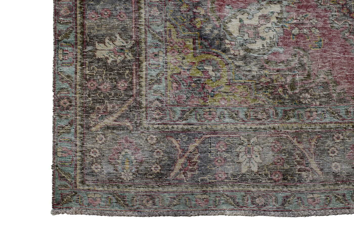 Vintage Distressed Persian Rug – Ruby Patina