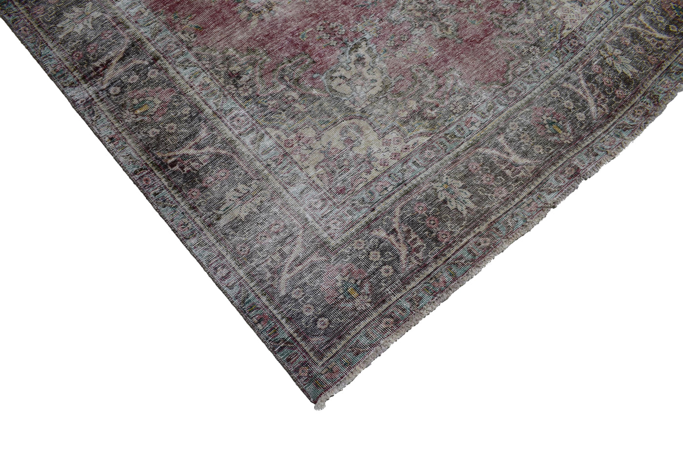 Vintage Distressed Persian Rug – Ruby Patina