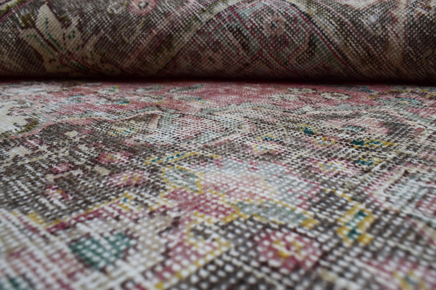Vintage Distressed Persian Rug – Ruby Patina