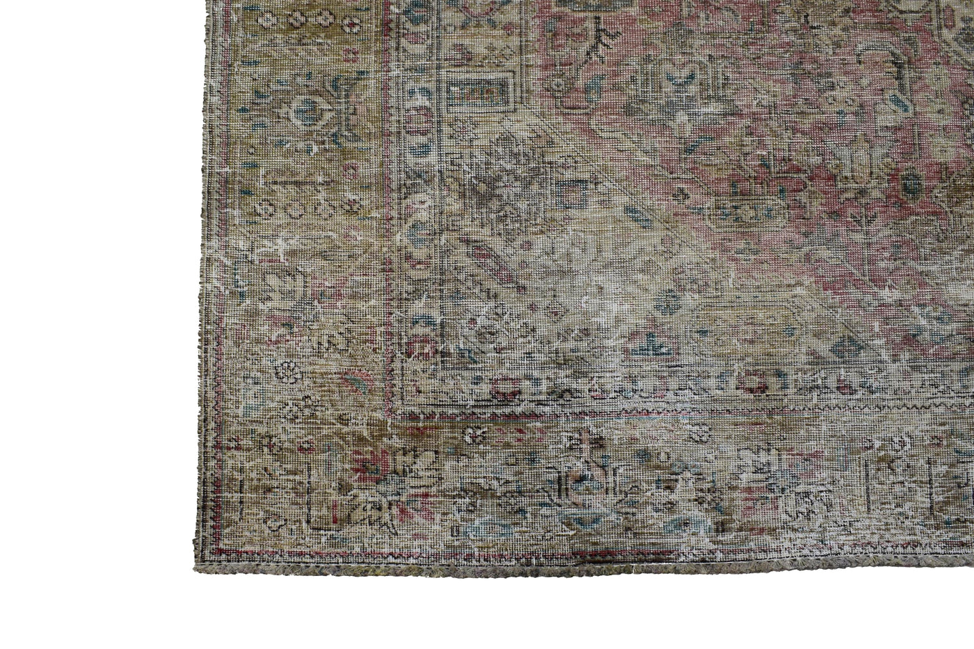 Vintage Distressed Persian Rug – Bone Drift