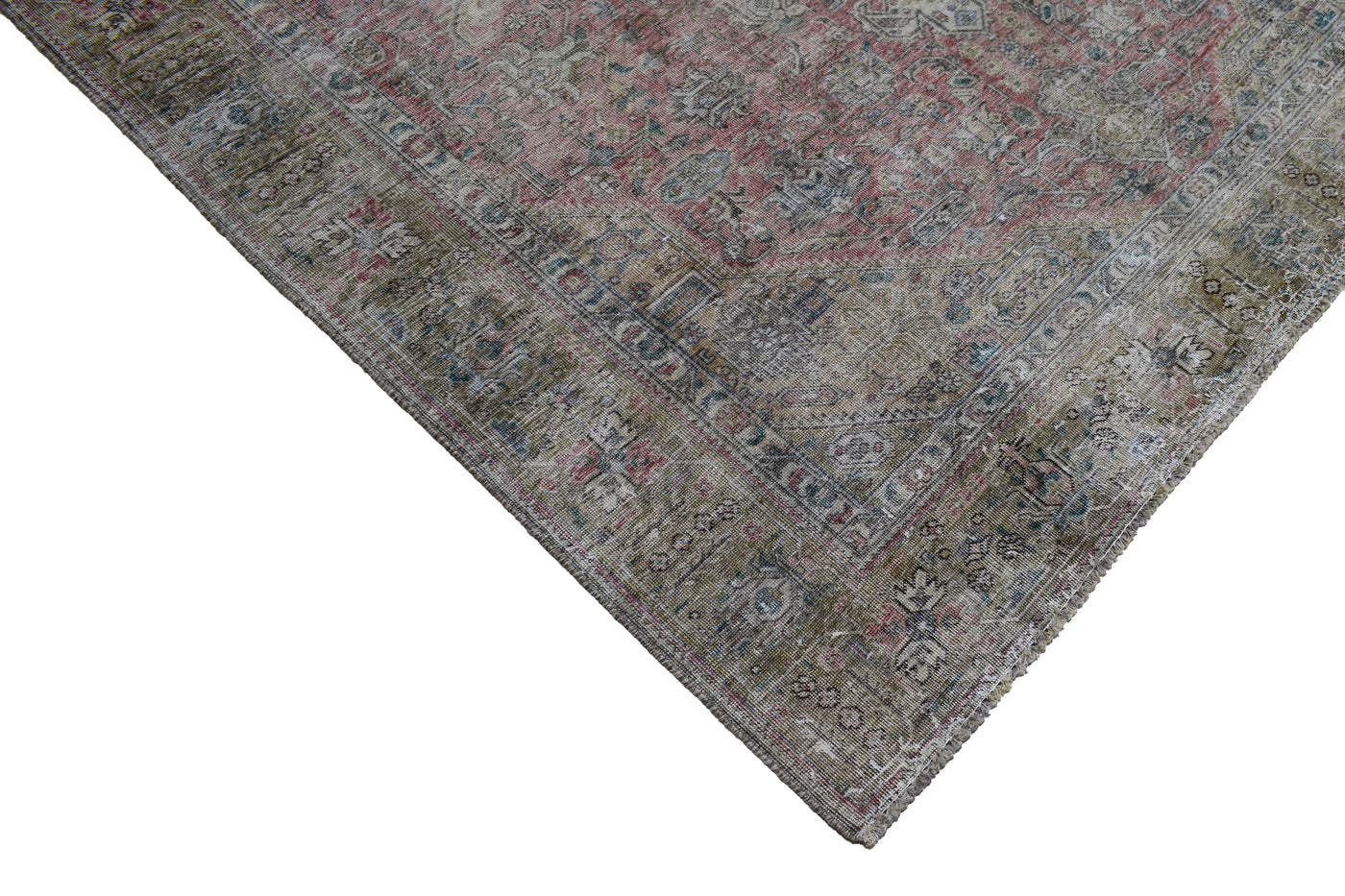 Vintage Distressed Persian Rug – Bone Drift