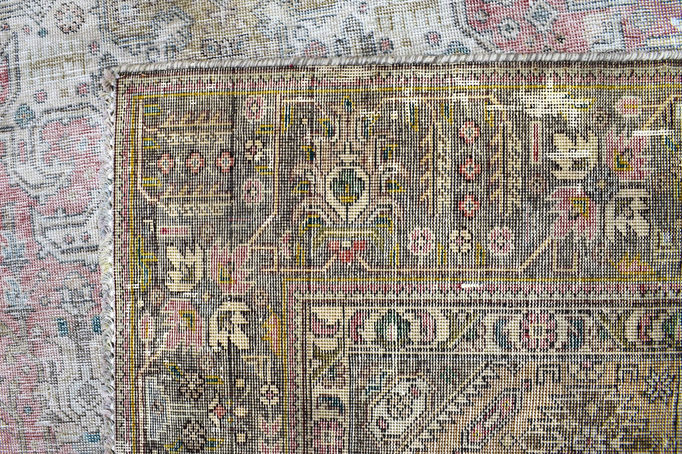 Vintage Distressed Persian Rug – Bone Drift