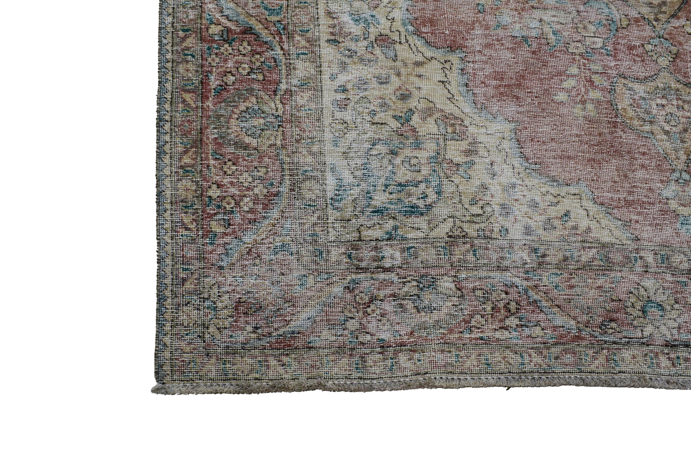 Vintage Distressed Persian Rug – Parchment Echo