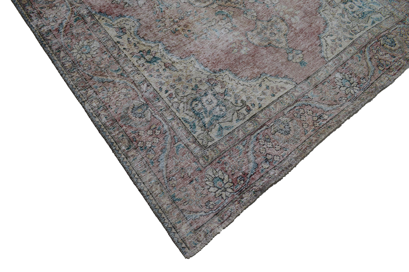 Vintage Distressed Persian Rug – Parchment Echo