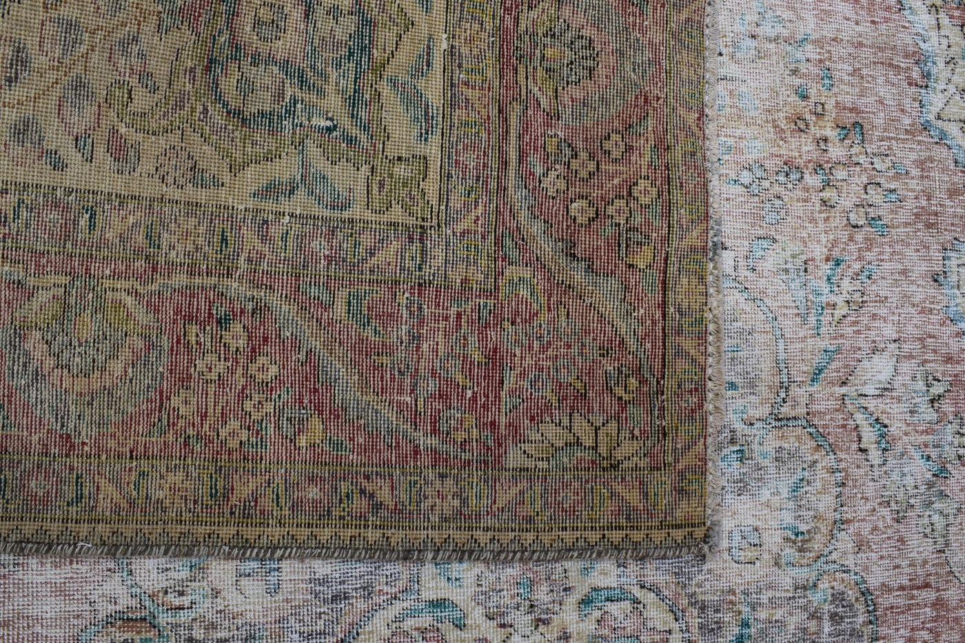 Vintage Distressed Persian Rug – Parchment Echo