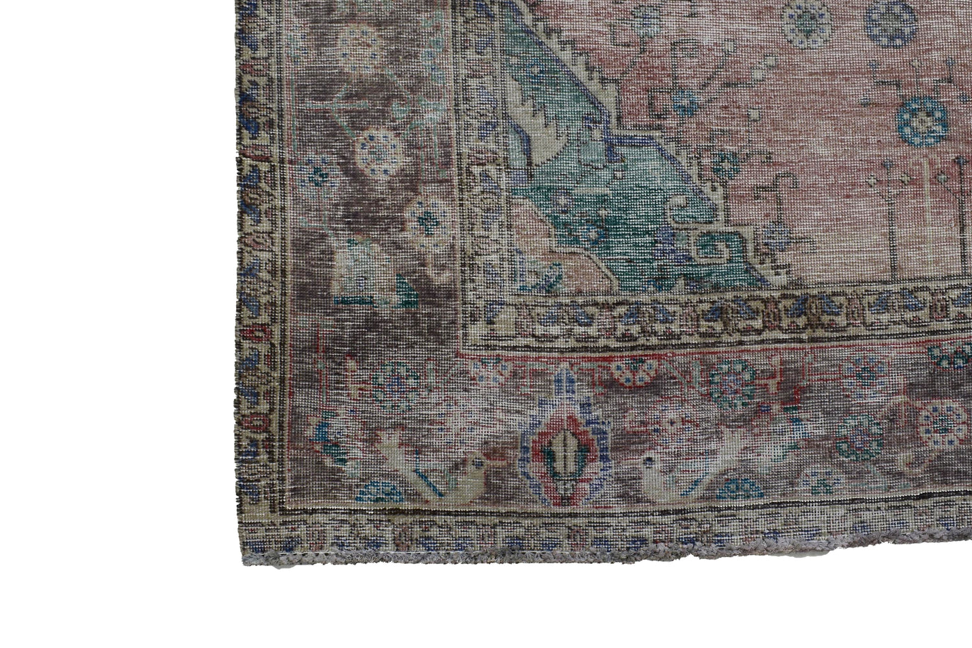 Vintage Distressed Persian Rug – Wheat Fade