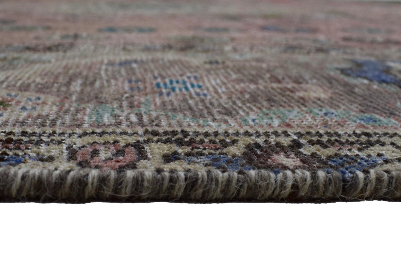 Vintage Distressed Persian Rug – Wheat Fade