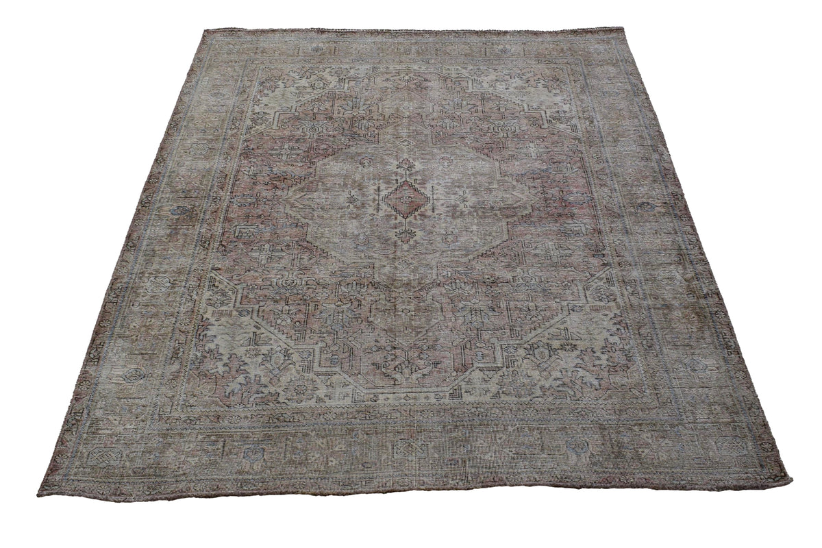 Vintage Distressed Persian Rug – Pebble Mirage