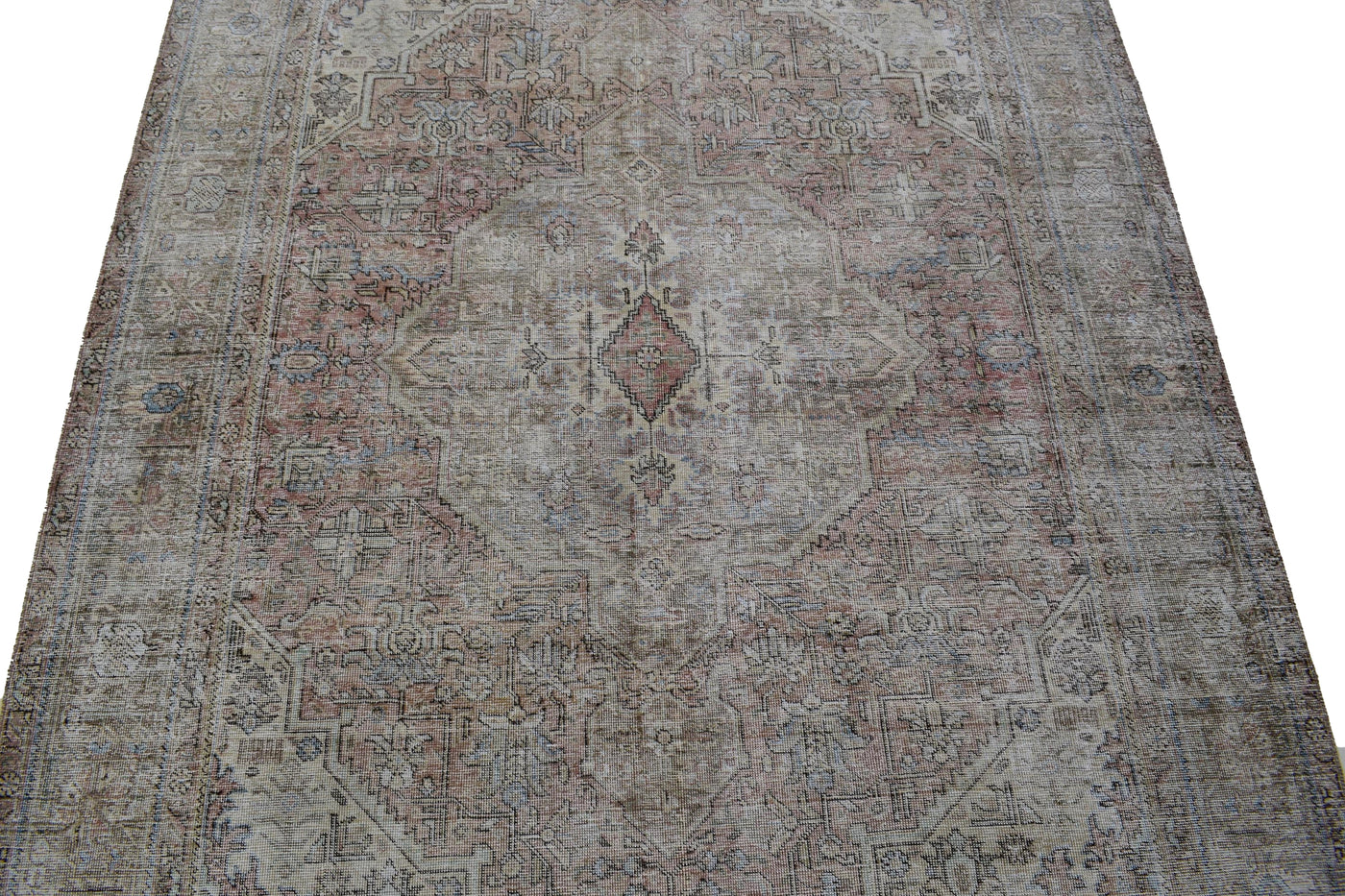 Vintage Distressed Persian Rug – Pebble Mirage