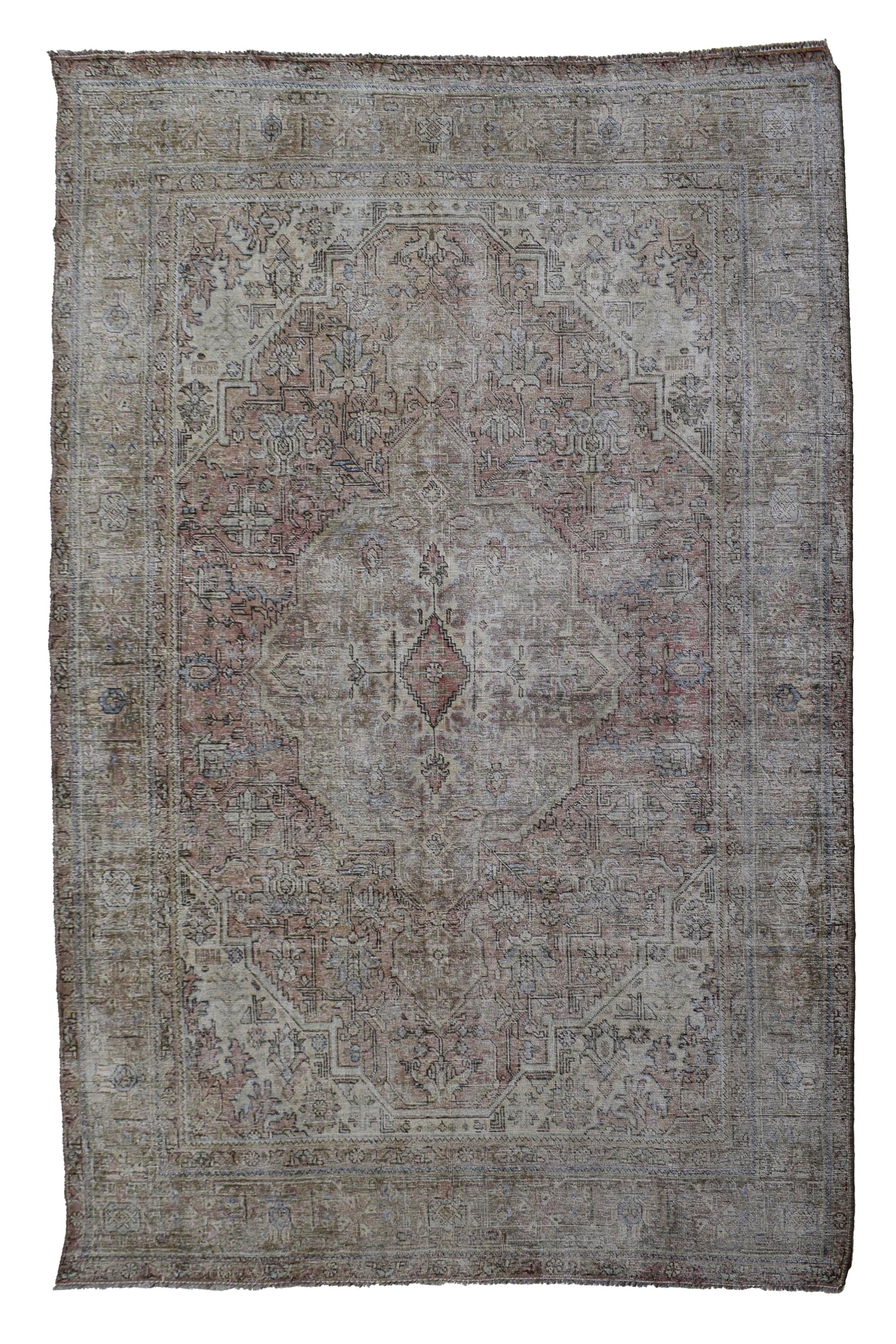 Vintage Distressed Persian Rug – Pebble Mirage