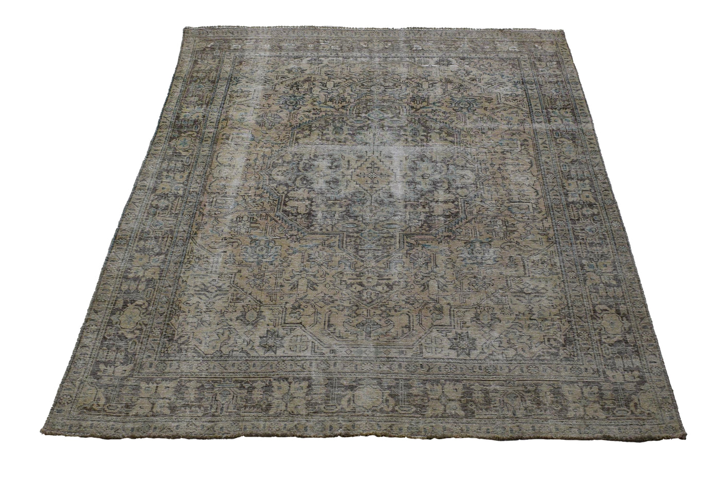 Vintage Distressed Persian Rug – Fawn Mirage