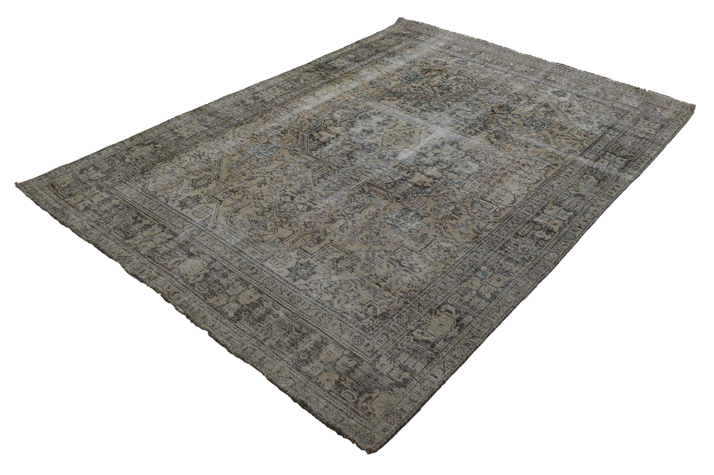 Vintage Distressed Persian Rug – Fawn Mirage