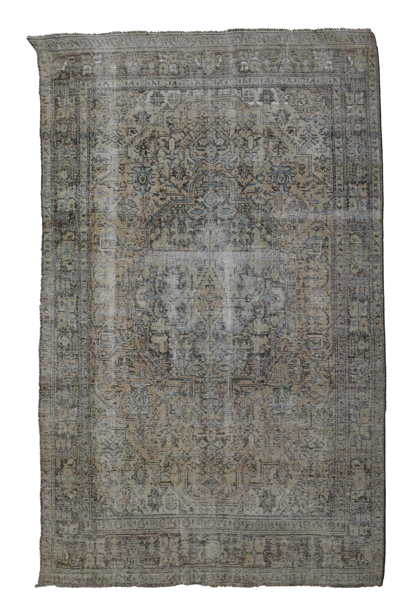 Vintage Distressed Persian Rug – Fawn Mirage