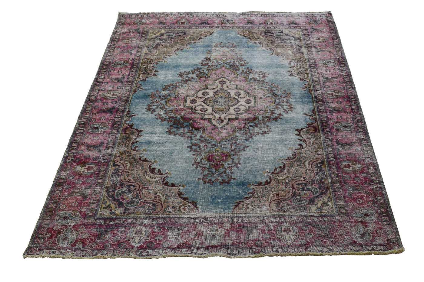 Vintage Distressed Persian Rug – Navy Whisper