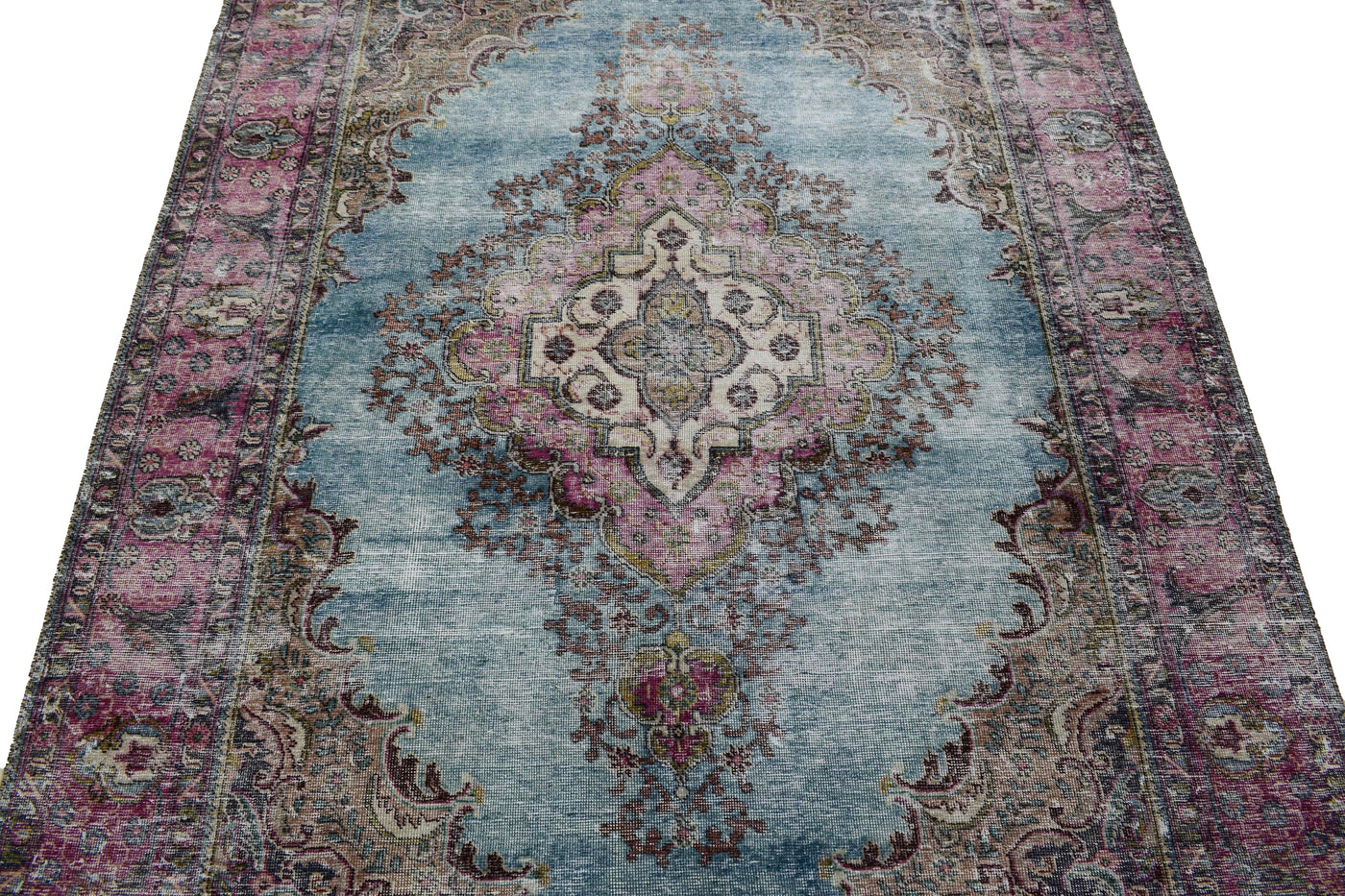 Vintage Distressed Persian Rug – Navy Whisper