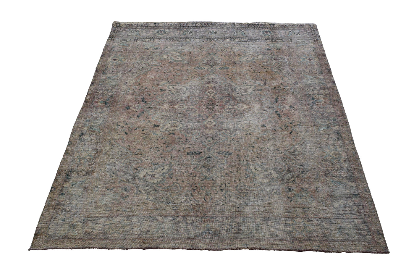 Vintage Distressed Persian Rug – Mist Mirage