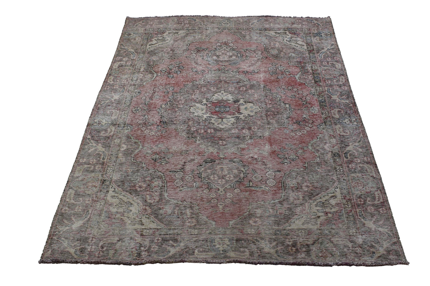 Vintage Distressed Persian Rug – Sand Mist