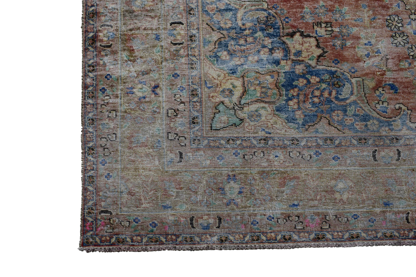 Vintage Distressed Persian Rug – Ivory Fade