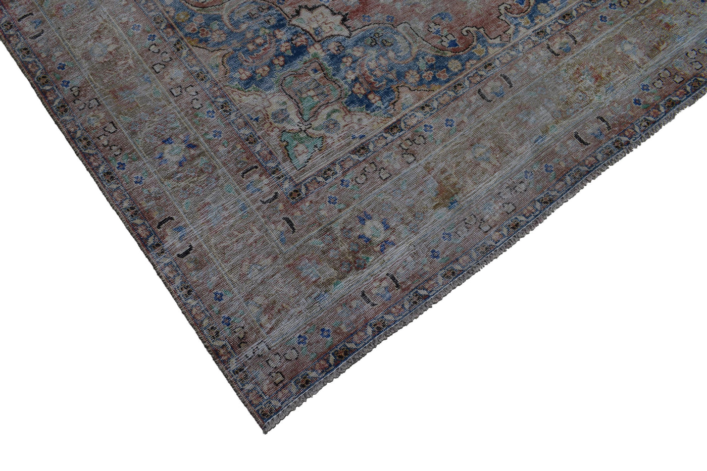 Vintage Distressed Persian Rug – Ivory Fade