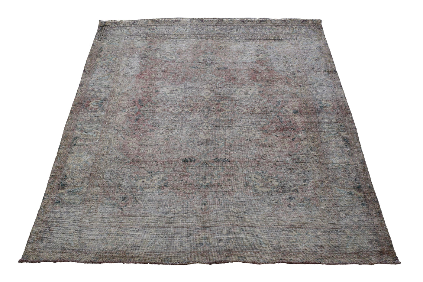 Vintage Distressed Persian Rug – Sand Echo