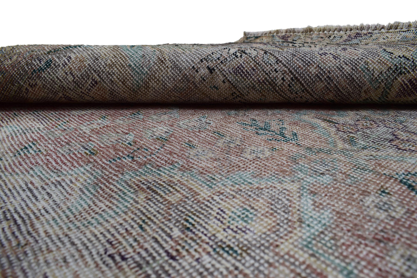 Vintage Distressed Persian Rug – Sand Echo