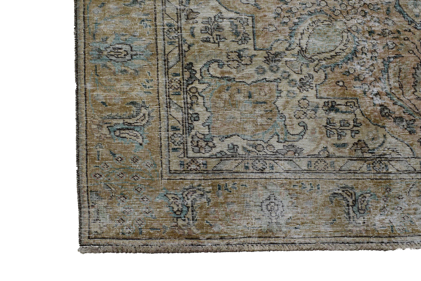 Vintage Distressed Persian Rug – Linen Drift