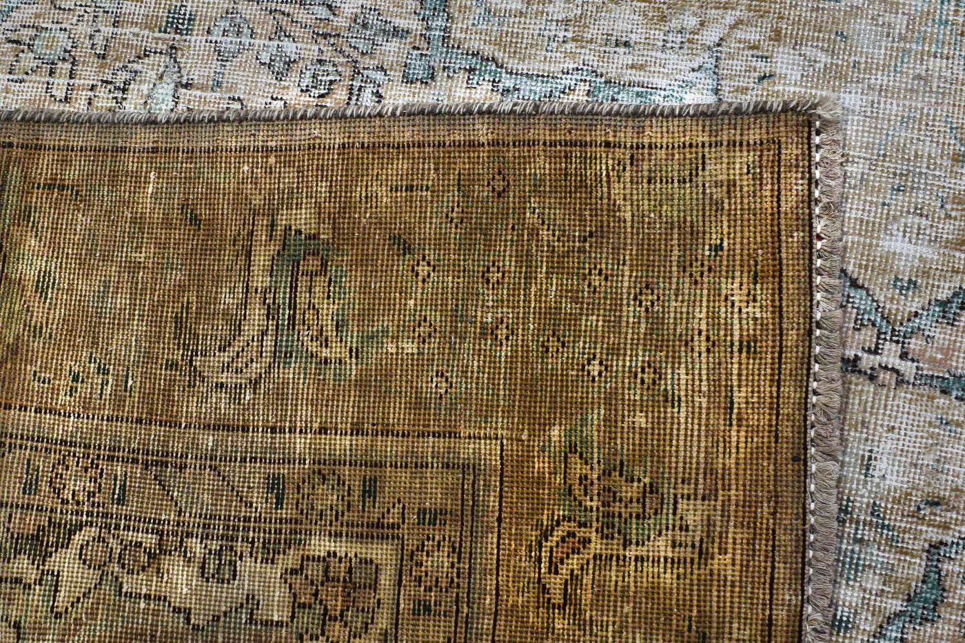 Vintage Distressed Persian Rug – Linen Drift