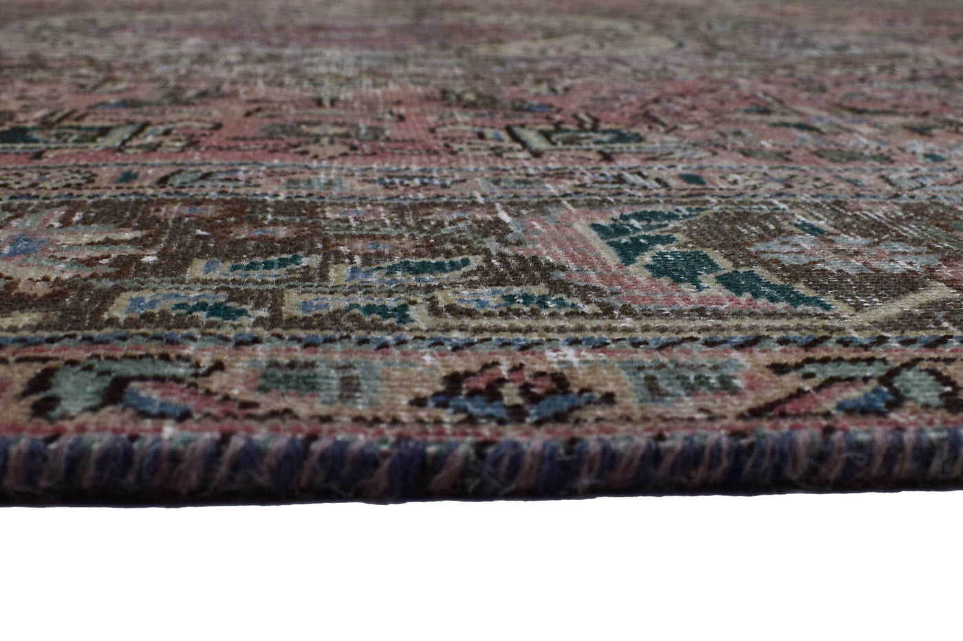 Vintage Distressed Persian Rug – Charcoal Drift