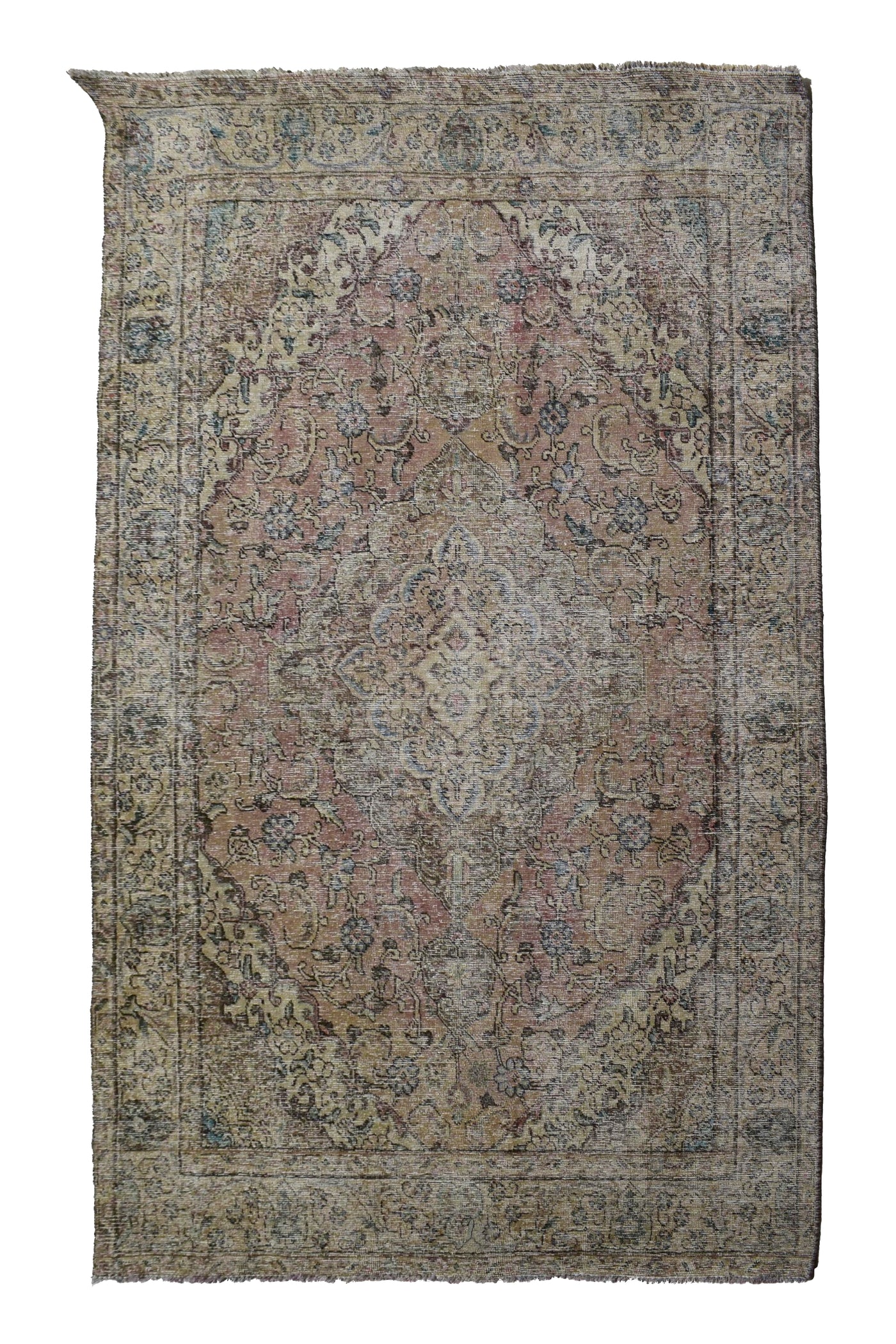 Vintage Distressed Persian Rug – Fawn Whisper
