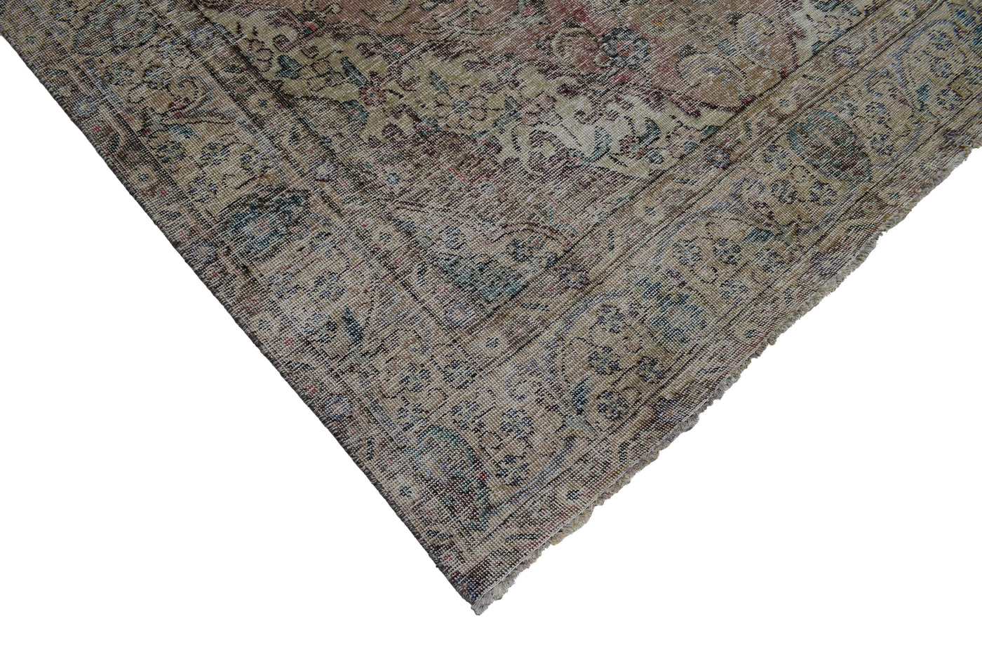 Vintage Distressed Persian Rug – Fawn Whisper