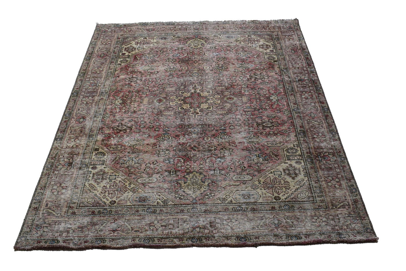 Vintage Distressed Persian Rug – Ember Mist