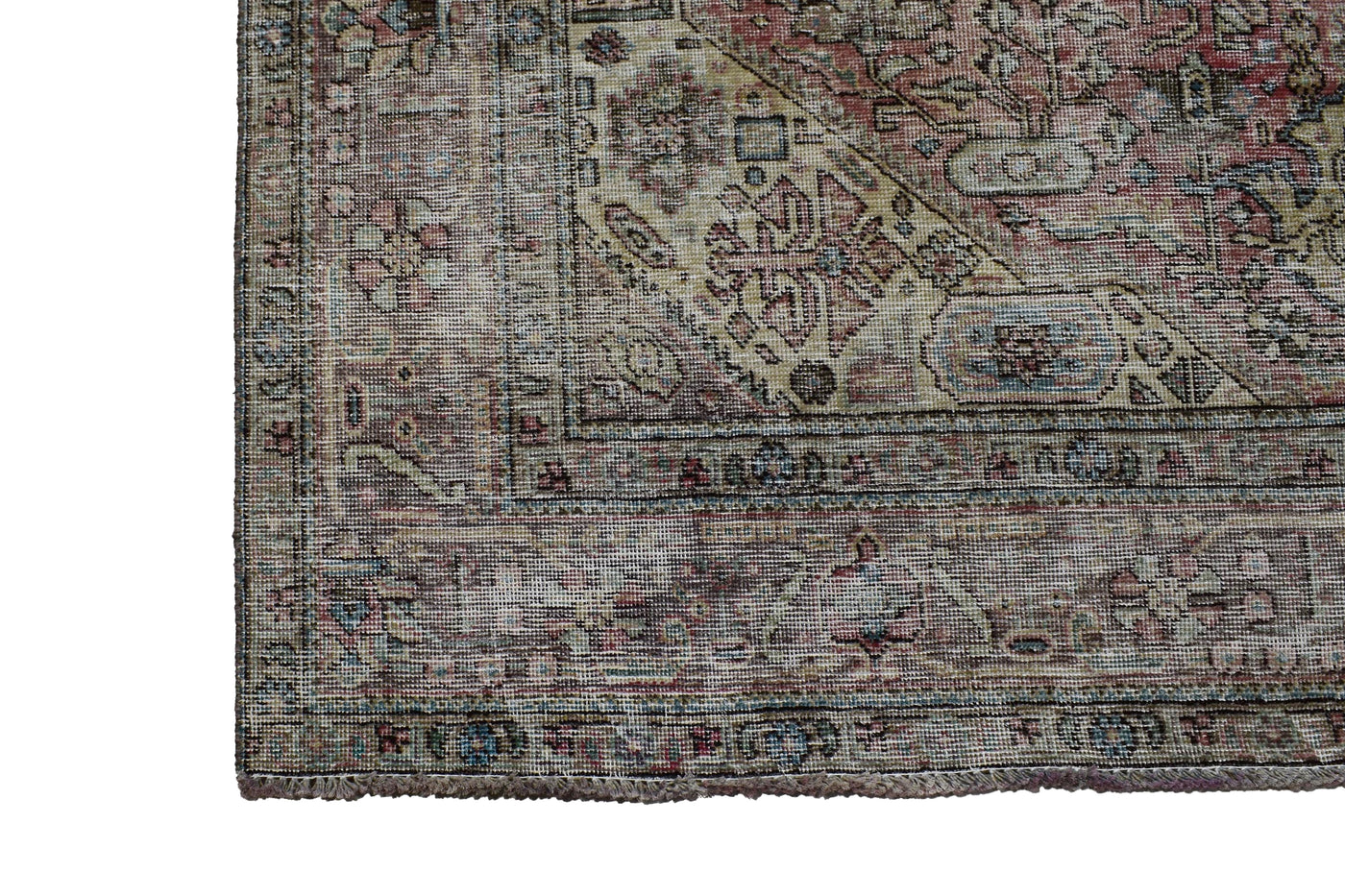 Vintage Distressed Persian Rug – Ember Mist