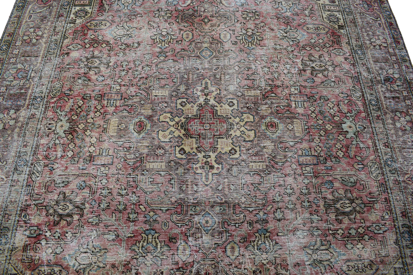 Vintage Distressed Persian Rug – Ember Mist