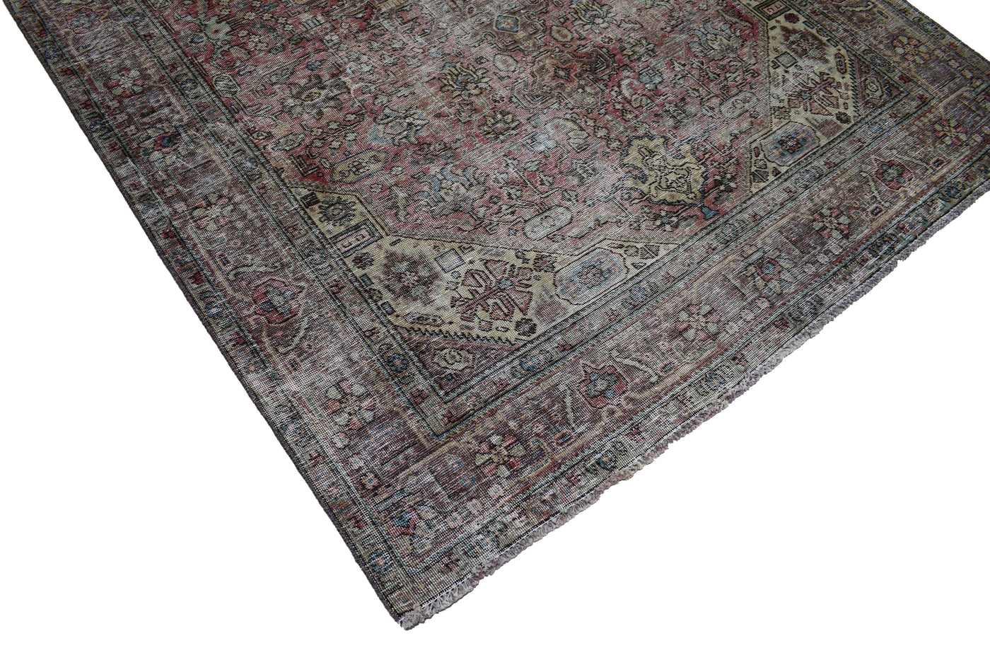 Vintage Distressed Persian Rug – Ember Mist