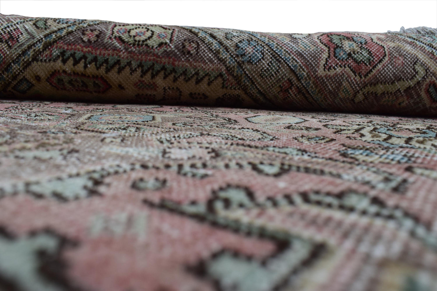 Vintage Distressed Persian Rug – Ember Mist