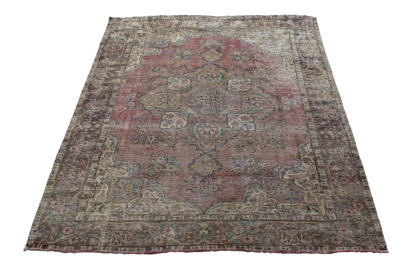Vintage Distressed Persian Rug – Parchment Patina