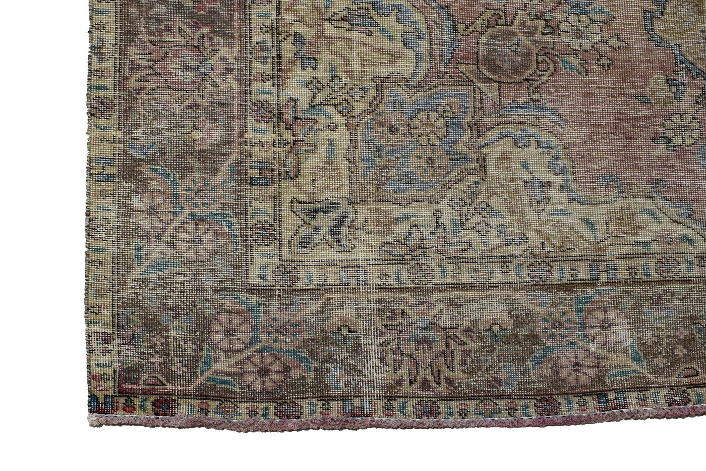 Vintage Distressed Persian Rug – Parchment Patina