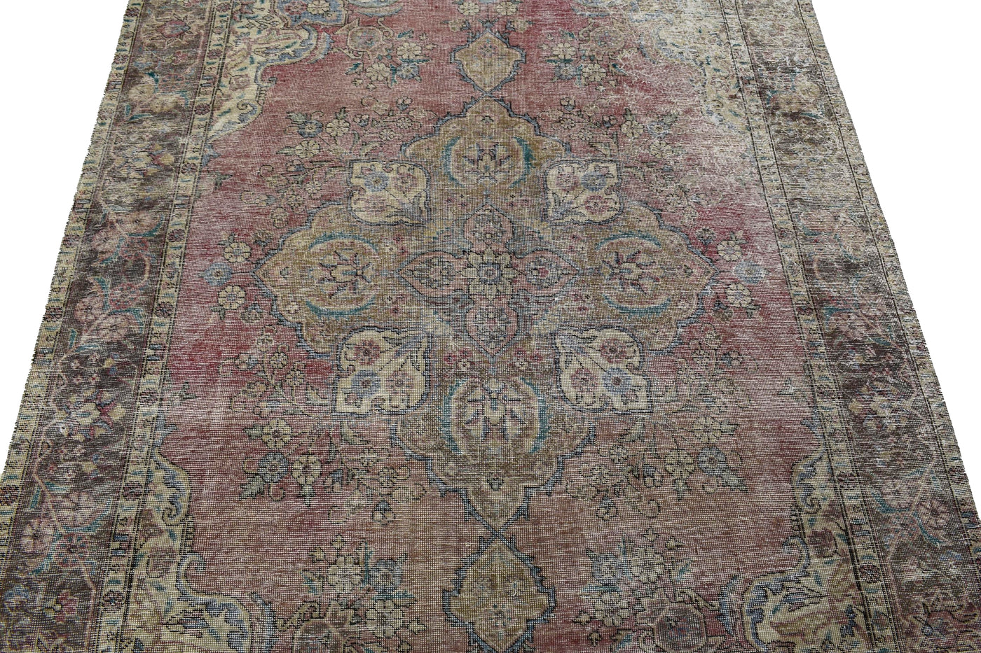 Vintage Distressed Persian Rug – Parchment Patina