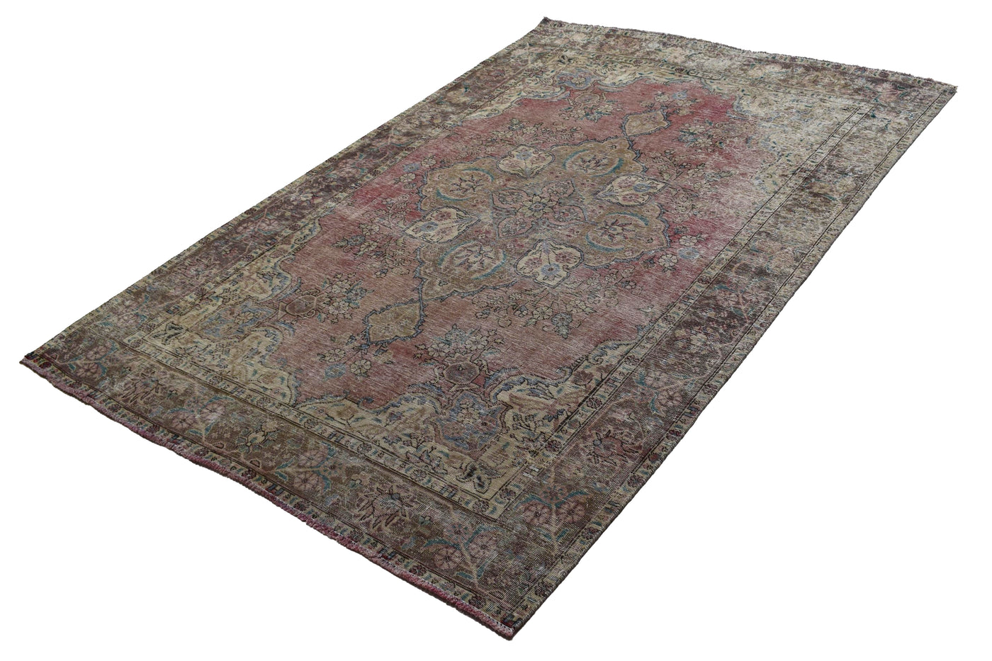 Vintage Distressed Persian Rug – Parchment Patina