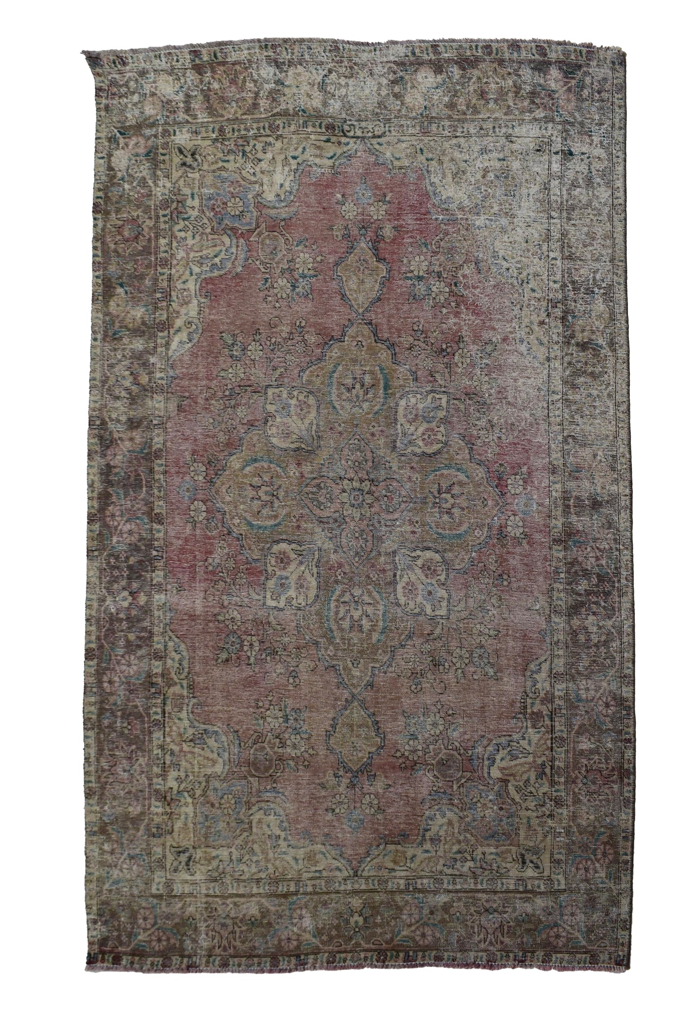 Vintage Distressed Persian Rug – Parchment Patina