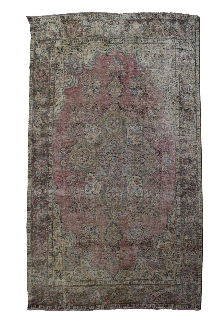 Vintage Distressed Persian Rug – Parchment Patina